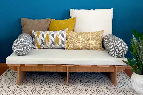 YAPBOZ DEMONTE SEDİR VE MİNDER SETİ, KREM