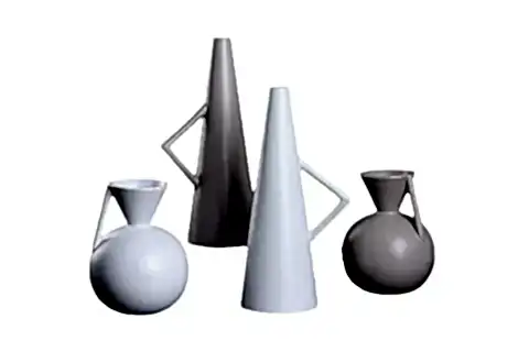 İSKANDİNAV DÖRTLÜ VAZO SET, BEYAZ KREM