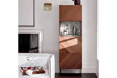 LİVİRA MERMER DETAYLI AHŞAP BÜFE, KAHVERENGİ