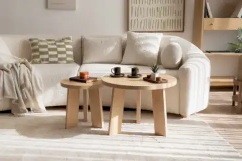 GİRONA İKİLİ OVAL ORTA SEHPA TAKIMI, MEŞE