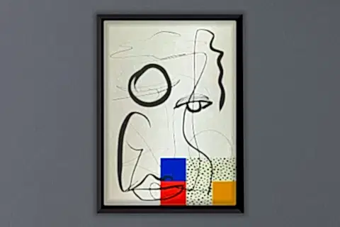 ÇERÇEVELİ EL YAPIMI TRAVERTEN DOKULU TABLO, SOYUT PİTİ