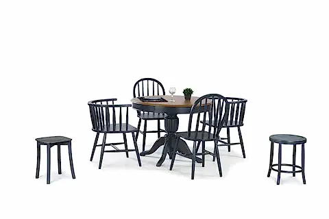 RUSTİK BABA AYAK MASA SANDALYE TABURE, CEVİZ, 110X110