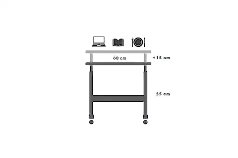YÜKSEKLİK AYARLI LAPTOP SEHPASI, ANTRASİT BEYAZ, 60X40