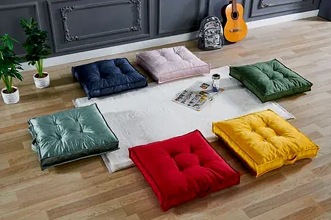 TUBİHOME BİSKÜVİ YER MİNDERİ ALTILI SET