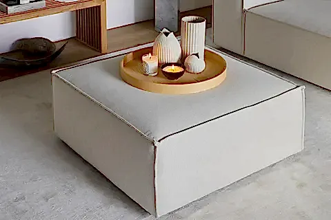 FRİD KETEN PUF MODÜL, KIRIK BEYAZ