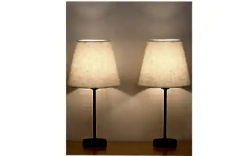 EVLİGHT BLACK İKİLİ ABAJUR, METAL MASA LAMBASI, KREM