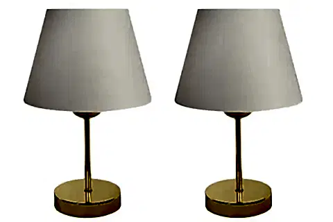 EVLİGHT METAL AYAKLI İKİLİ ABAJUR ABAJUR GOLD BEYAZ
