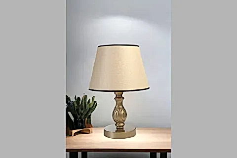 OLİMPİYAT MASA LAMBASI, ESKİTME PRAMİT AÇIK HASIR ABAJURLU