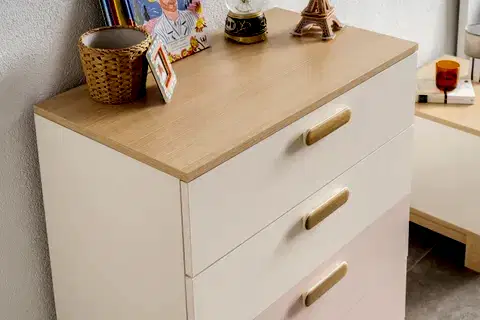 MOKİDO ŞİFONYER, 4 ÇEKMECELİ, AYTAŞI PEMBE