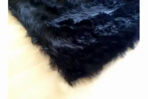 TAPPETO KUZU KÜRKÜ DEKORATİF POST HALI, SİYAH, 80X150