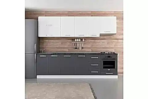 MİNAR ECE 280 CM MUTFAK DOLABI BEYAZ ANTRASİT 280-A8