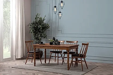 LUCENTA AHŞAP MASA TAKIMI, 120X80