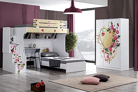 Ranza Karyola Masa + 3 Kapılı Dolap