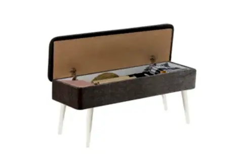 VİNA KUMAŞLI SANDIKLI BENCH, BEYAZ ANTRASİT 1053