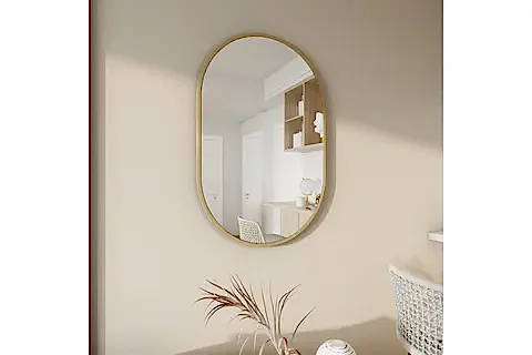 MARSAH HOME MARLA METAL ÇERÇEVELİ AYNA, GOLD