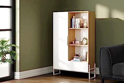 HEKLA KİTAPLIK, 7 RAFLI VE ÇEKMECELİ