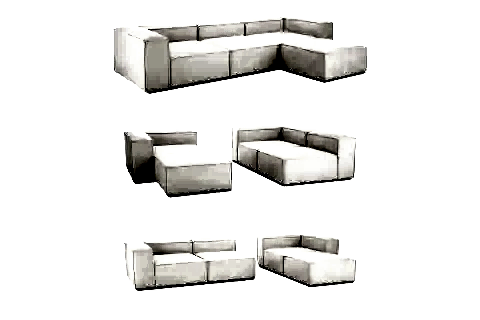 FRİD BABYFACE MODÜLER KÖŞE KOLTUK TAKIMI, KIRIK BEYAZ