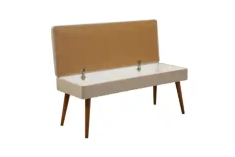 VİNA KUMAŞLI SANDIKLI BENCH, CEVİZ KREM, 1005