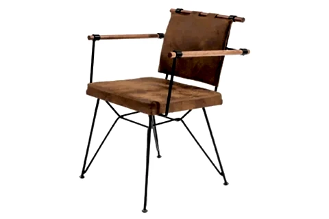 POYRAZ KOLLU TEL SANDALYE, KAHVE