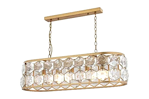 ROMAN BEŞLİ SIRALI KRİSTALLİ AVİZE, ESKİTME