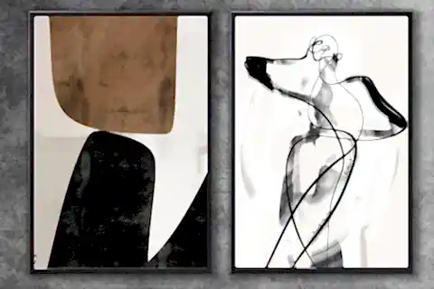 AHŞAP TRAVERTEN DOKULU SOYUT RESIM TABLO, 60X90, 13 2'Lİ