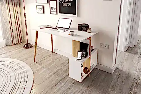 LAGOMOOD SİDE ÇALIŞMA MASASI, BEYAZ SAFİR MEŞE