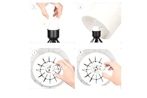 SELVİ YATAK ODASI SET ABAJUR TAKIMI SİYAH METAL AYAKLI