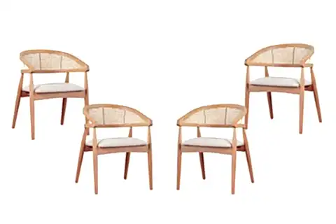 FLORİDA AHŞAP NATURAL SANDALYE, 2 ADET