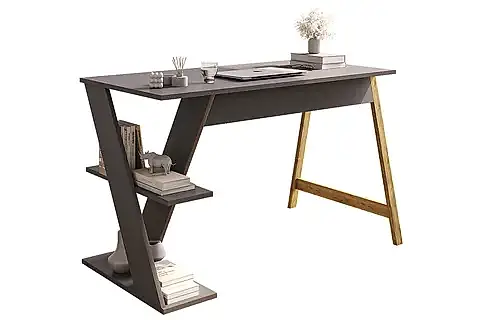 LAGOMOOD OLİVİA ÇALIŞMA MASASI, ANTRASİT CEVİZ, 120 CM