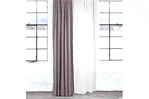 MASSARELLİ FON PERDE GRİ PİLESİZ 260 CM 100