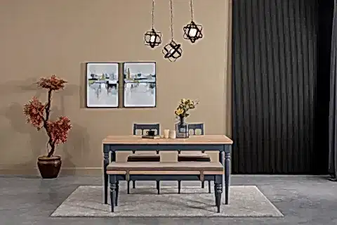 KOSOVA AHŞAP MASA VE BENCH TAKIMI, 120X80