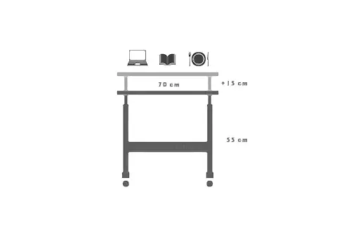YÜKSEKLİK AYARLI LAPTOP SEHPASI, ANTRASİT, 70X40