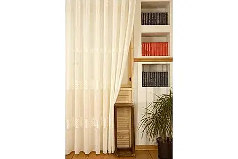 VRC DESEN KETEN SIK PİLE TÜL PERDE, KREM, 100X260