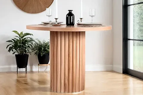 KAREN AHŞAP NATURAL MASA SANDALYE TAKIMI, 100X100