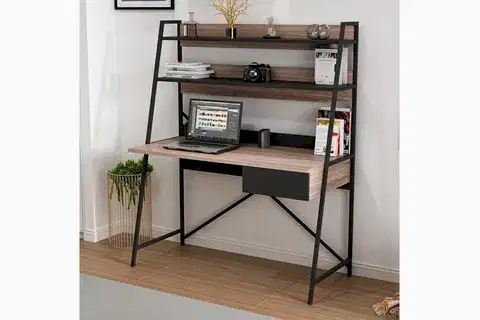 ARTE METAL AYAKLI ÇALIŞMA MASASI, CEVİZ SİYAH