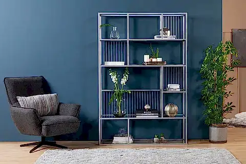 LOLA SİLVER METAL KİTAPLIK, GRİ 120 CM