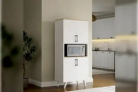 LAVO ÇOK AMAÇLI KAHVE KÖŞESİ DOLABI, 4 KAPAKLI ORTA BÖLMELİ