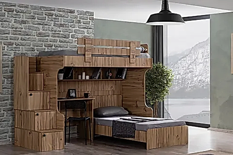 VİVA RANZA KARYOLA MASA TAKIMI, CEVİZ