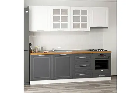 240 CM MEBRAN C MUTFAK DOLABI BEYAZ ANTRASİT 240 MCBA1