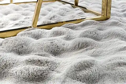 REX TAVŞANI BUBBLE POST YUVARLAK HALI, GRİ, 80X80