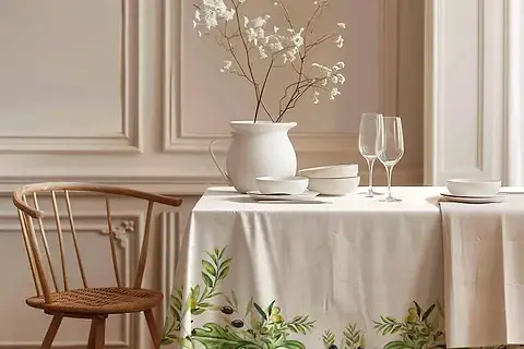 ZEYTİN BAHÇESİ PAMUK MASA ÖRTÜSÜ, 100X100 CM