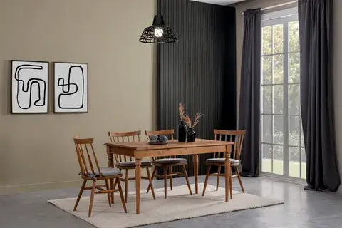 WEST AHŞAP MASA TAKIMI, 120X80