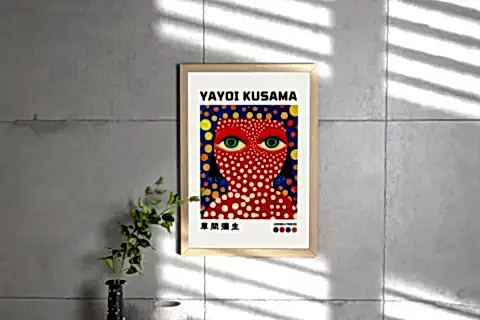 YAYOI KUSAMA VIII İKİLİ DOĞAL ÇERÇEVELİ TABLO