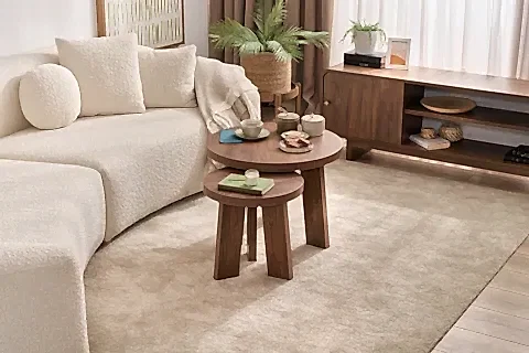 GİRONA İKİLİ OVAL ORTA SEHPA TAKIMI, CEVİZ