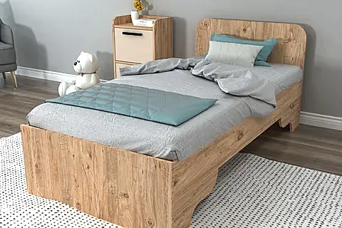 LUSES TEK KİŞİLİK KARYOLA, ATLANTİK ÇAM BEJ, 90X190