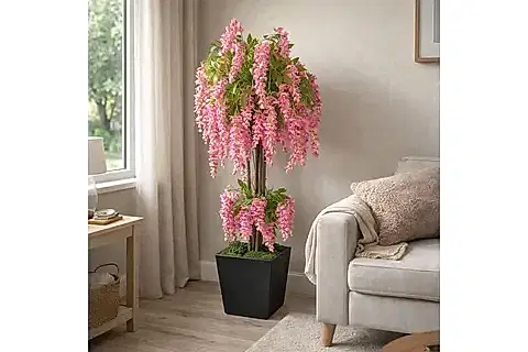 PEMBE WİSTERİA SALKIM YAPAY AĞACI, 190 CM
