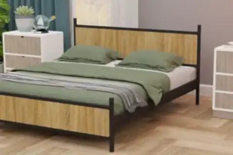 GM METAL ÇİFT KİŞİLİK KARYOLA, SİYAH ATLANTİK ÇAM, 160X200