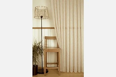 NOPELİ KETEN SEYREK PİLE TÜL PERDE, BEJ RENGİ, 100X260