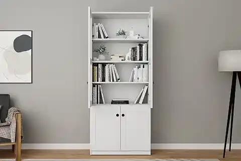 LİSA VİTRİN ÇOK AMAÇLI DOLAP, 4 KAPAKLI, BEYAZ