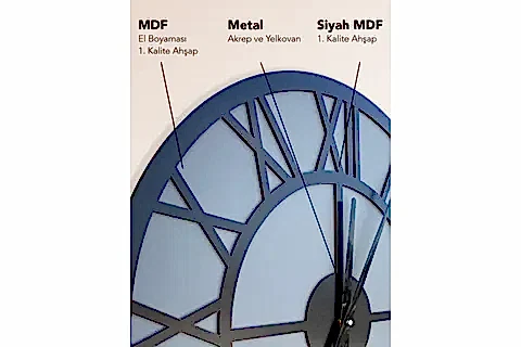 ROMA RAKAMLI DEKORATİF DUVAR SAATİ GRİ